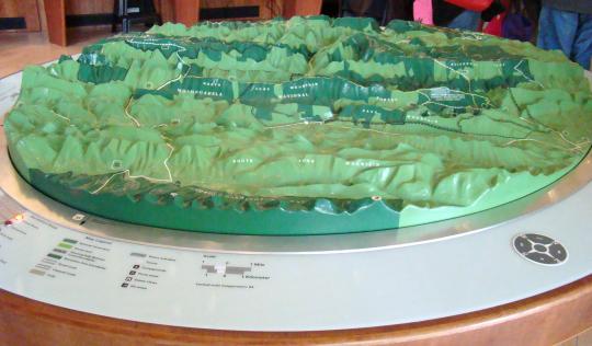 Lighted topography map