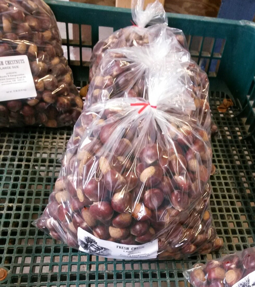 Finally, the chestnuts are bagged for shipping all over the United States.